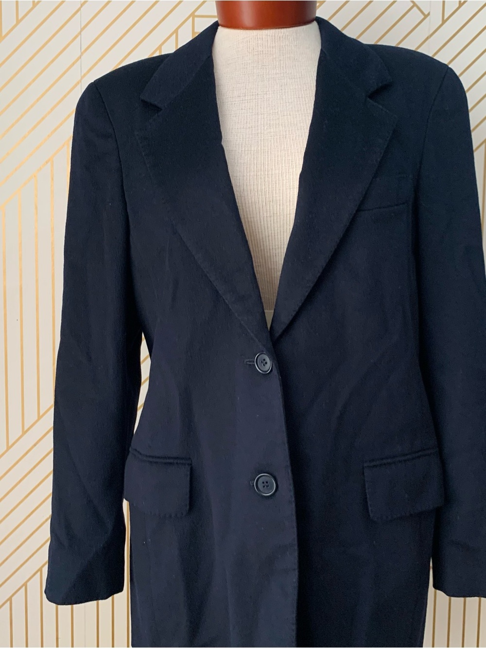 MaxMara 100% Italian Cashmere Navy Single Breasted Longline old money Blazer 8 - Picture 4 of 11